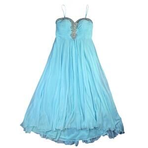Tony Bowls Le Gala Tiffani Blue Embellished Gown - 18